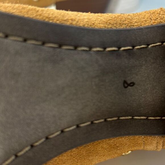 Sam Edelman Brown Studded Eyelet Cut Out Rubin Suede Bootie Sz 8 Block Heel - Picture 5 of 9